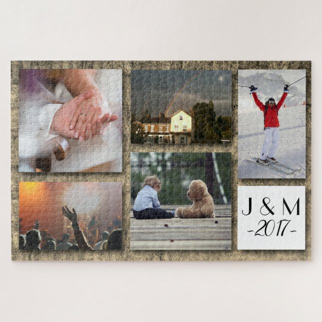Custom Personalised Name Photo Collage Jigsaw Puzzle (Horizontal)