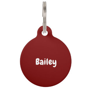 Custom Personalised Name Photo Deep Red Pet Tag