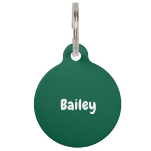 Custom Personalised Name Photo Hunter Green Pet Tag