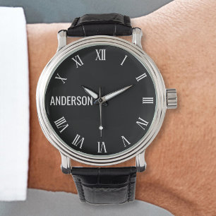 Custom Personalised Name Roman Number Watch