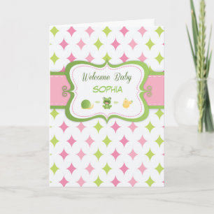 Custom Personalised Name Welcome Baby Girl, Sophia Card