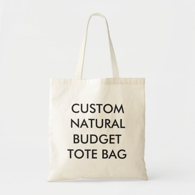 Custom Personalised Natural Budget Tote Bag (Front)