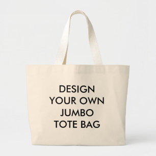 Custom Personalised Natural Canvas Jumbo Tote Bag