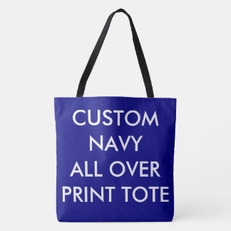 Custom Personalised NAVY ALL OVER PRINT TOTE BAG
