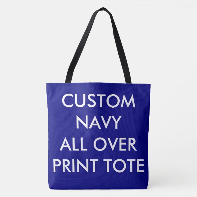 Custom Personalised NAVY ALL OVER PRINT TOTE BAG (Front)