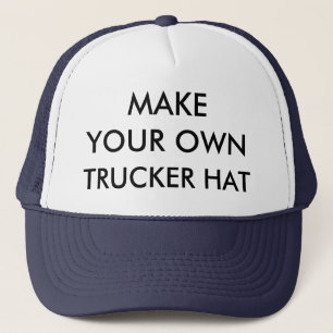 Custom Personalised NAVY BLUE & WHITE TRUCKER HAT