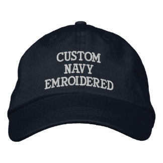 Custom Personalised Navy Embroidered Baseball Cap
