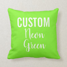 Custom Personalised NEON GREEN Throw Pillow