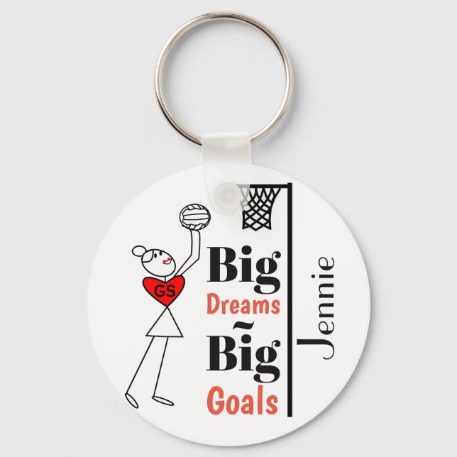 Custom Personalised Netball Quote Key Ring (Front)
