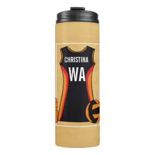 Custom Personalised Netball Thermal Tumbler
