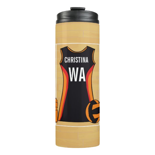Custom Personalised Netball Thermal Tumbler (Front)