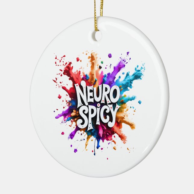 custom / personalised NEUROSPICY neurodiversity  Ceramic Tree Decoration (Left)