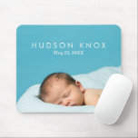 Custom Personalised Newborn Baby Photo Gift Mouse Mat<br><div class="desc">Add your favourite baby photo to create a unique one of a kind computer mousepad for yourself or custom personalised gift for someone special! Make it a keepsake for friends and family by adding a newborn photo and new baby's name, birthday and any other special details. Click the CUSTOMIZE IT...</div>