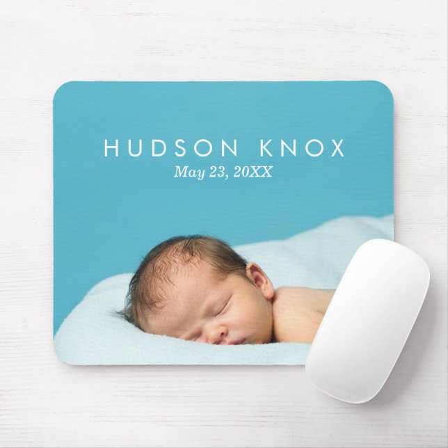 Custom Personalised Newborn Baby Photo Gift Mouse Mat (With Mouse)