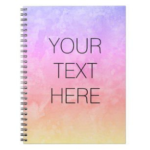 Custom Personalised Ombre Watercolor Sunset Diary Notebook