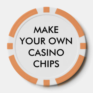 Custom Personalised ORANGE POKER CASINO CHIPS