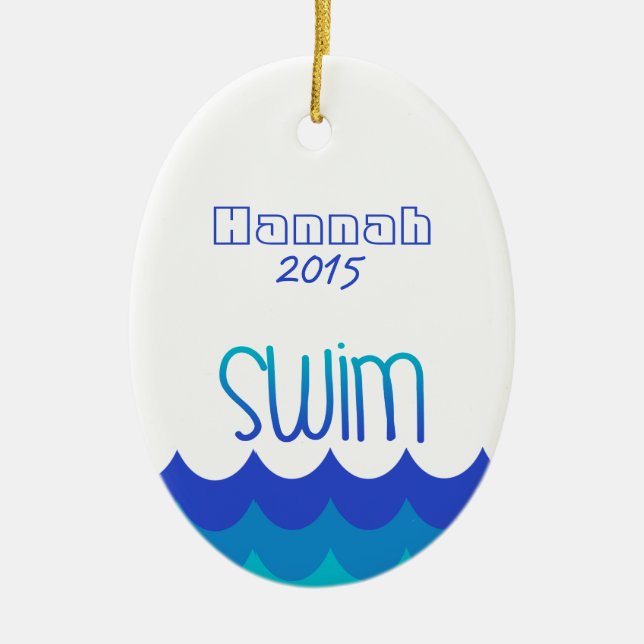 Custom Personalised Ornament For the Swimmer (Front)