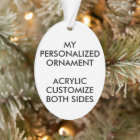 Custom Personalised OVAL ACRYLIC PHOTO ORNAMENT