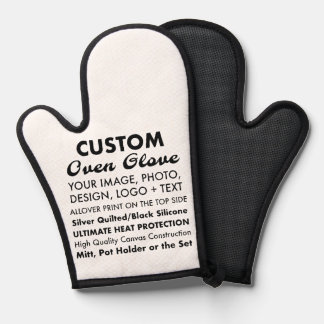 Custom Personalised Oven Glove/Mit with Silicone Oven Mitt