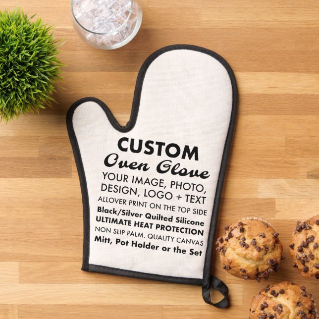 Custom Personalised Oven Glove / Mitt (Top down)