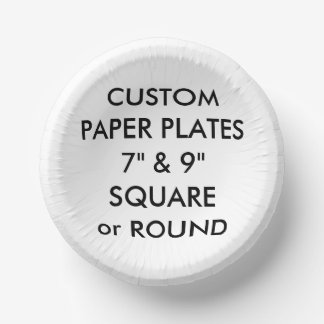Custom Personalised PAPER BOWLS (8) 7" x 1.5" D. Plate