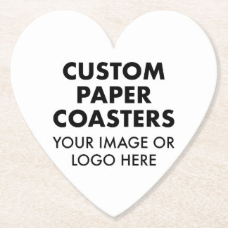 Custom personalised PAPER COASTERS (6) 4" HEART