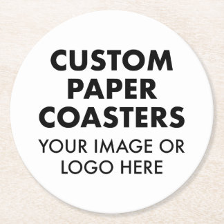 Custom personalised PAPER COASTERS (6) ROUND