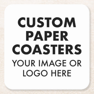 Custom personalised PAPER COASTERS (6) SQUARE