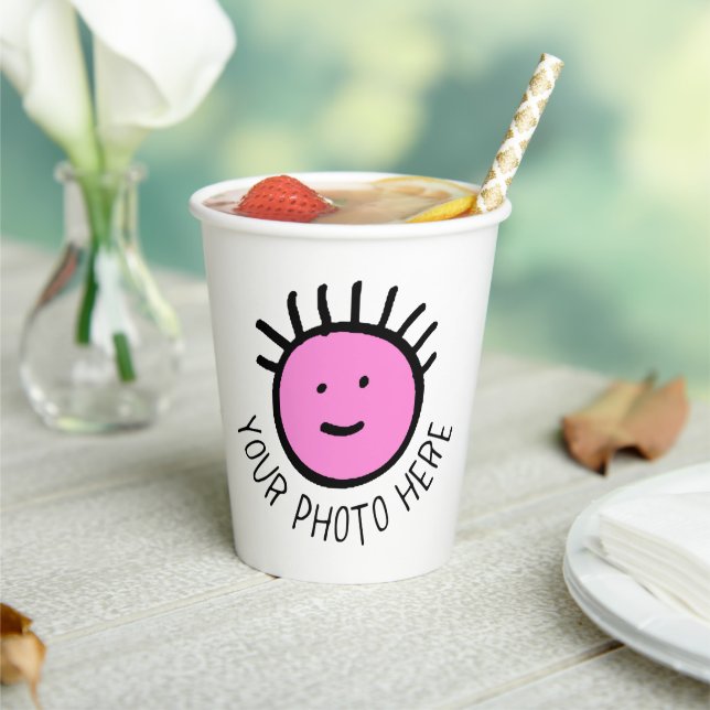 Custom Personalised Paper Cups 8 oz. - No Lid (Insitu)