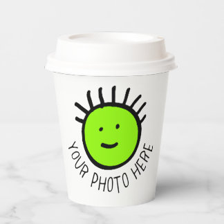 Custom Personalised Paper Cups 8 oz. with Lid