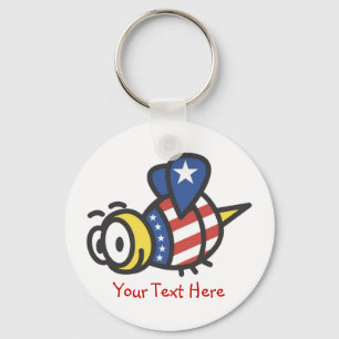 Custom Personalised Patriotic Bumble Bee Keychains