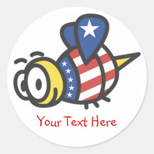 Custom Personalised Patriotic Bumblebee Stickers
