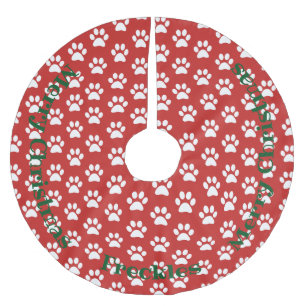 Custom Personalised Paw Print Christmas Tree Skirt