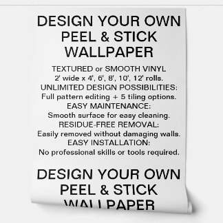 Custom Personalised PEEL & STICK WALLPAPER Smooth
