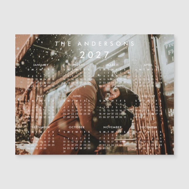 Custom Personalised Photo 2027 Calendar Magnet (Front)