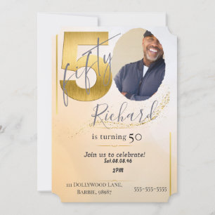 custom personalised photo 50th  save the date