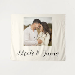 Custom Personalised Photo Backdrop Engagement Tapestry