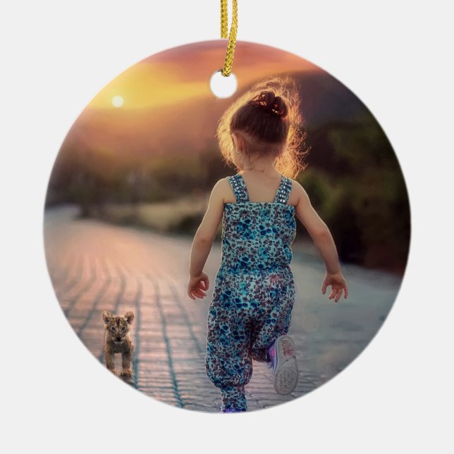 Custom Personalised Photo   Ceramic Tree Decoration (Front)