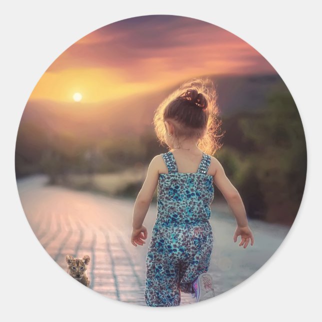Custom Personalised Photo  Classic Round Sticker (Front)