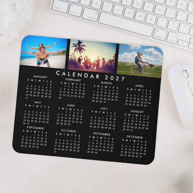 Custom Personalised Photo Collage 2027 Calendar Mouse Mat (Creator Uploaded)