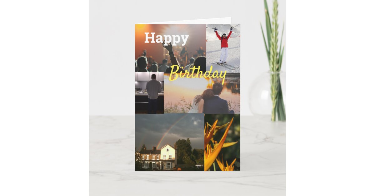 Custom Personalised Photo Collage Birthday Card | Zazzle