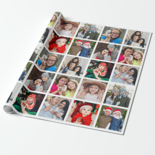 Custom Personalised Photo Collage Christmas Wrapping Paper