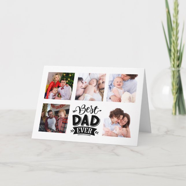Custom Personalised Photo Collage FATHERS DAY Holiday Card (Front)