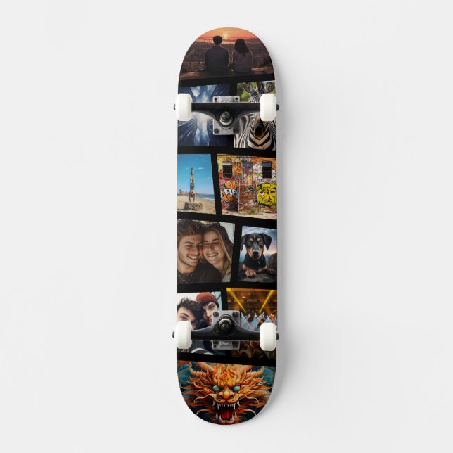 Custom Personalised Photo Collage Skateboard (Front)