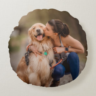 Custom Personalised Photo Double Sided  Round Cushion