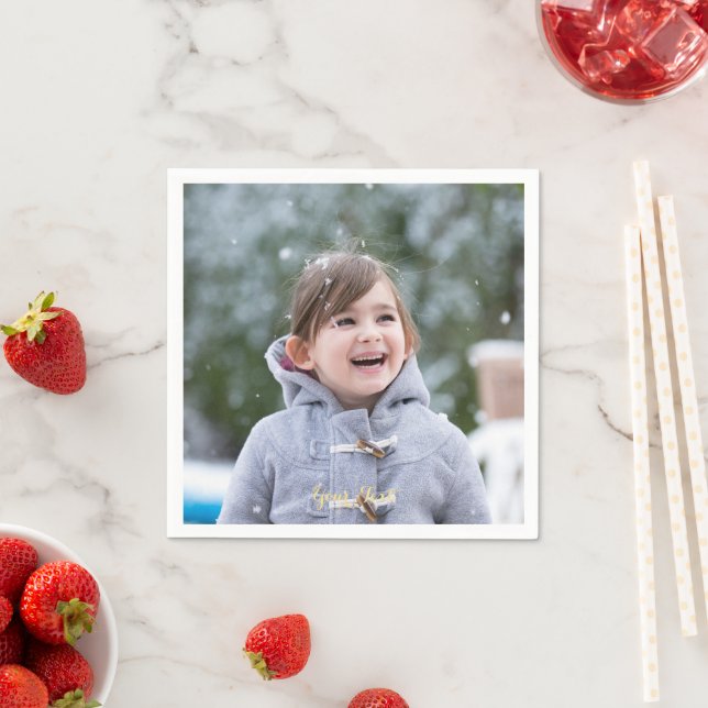 Custom Personalised Photo Party Cocktail Paper Napkin (Insitu)