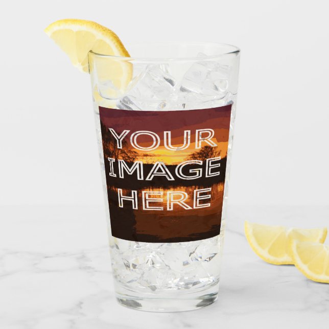 Custom Personalised Photo Pint Glass (Front Ice)
