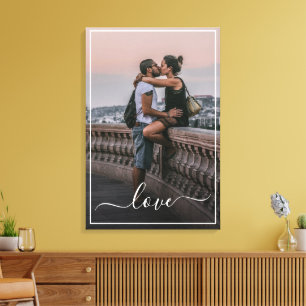 Custom Personalised Photo Simple Love Quote Text Canvas Print