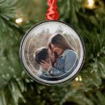 Custom Personalised Photo Simple Love Quote Text Metal Tree Decoration<br><div class="desc">Cute romantic Love text written in a stylish elegant typography font. With option to personalise or customise with photo of your choice. Unique keepsake,  birthday,  anniversary,  Valentine's Day gift,  or Christmas stocking stuffer. Easily customisable with a photograph of your choice.</div>