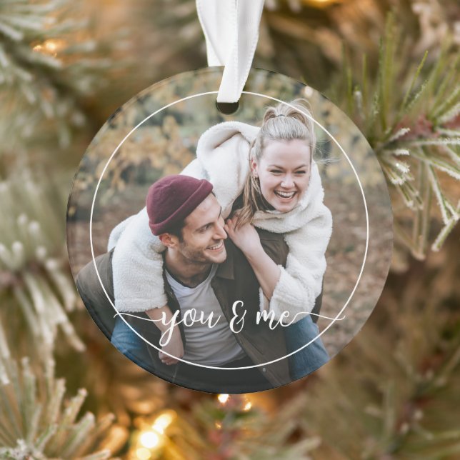 Custom Personalised Photo Simple Love Quote Text Ornament (Tree)
